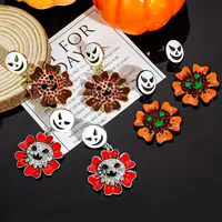 1 Pair Casual Simple Style Streetwear Geometric Pumpkin Enamel Alloy Drop Earrings main image 5