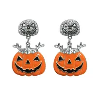 1 Pair Casual Simple Style Streetwear Geometric Pumpkin Enamel Alloy Drop Earrings main image 6