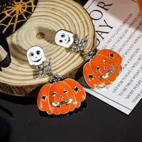 1 Pair Casual Simple Style Streetwear Geometric Pumpkin Enamel Alloy Drop Earrings sku image 5