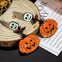 1 Pair Casual Simple Style Streetwear Geometric Pumpkin Enamel Alloy Drop Earrings sku image 6