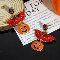 1 Pair Casual Simple Style Streetwear Geometric Pumpkin Enamel Alloy Drop Earrings sku image 7