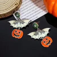 1 Pair Casual Simple Style Streetwear Geometric Pumpkin Enamel Alloy Drop Earrings sku image 8