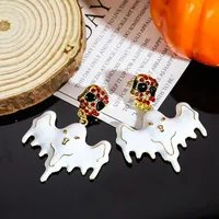 1 Pair Casual Simple Style Streetwear Geometric Pumpkin Enamel Alloy Drop Earrings sku image 10