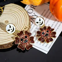 1 Pair Casual Simple Style Streetwear Geometric Pumpkin Enamel Alloy Drop Earrings sku image 16