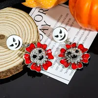 1 Pair Casual Simple Style Streetwear Geometric Pumpkin Enamel Alloy Drop Earrings sku image 17