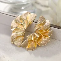 1 Pair Casual Simple Style Streetwear Leaf Plating Alloy Ear Studs main image 3