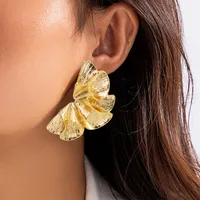 1 Pair Casual Simple Style Streetwear Leaf Plating Alloy Ear Studs main image 5