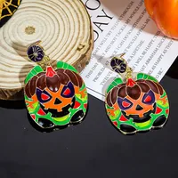 1 Pair Casual Simple Style Streetwear Geometric Pumpkin Enamel Alloy Drop Earrings sku image 19