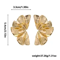 1 Pair Casual Simple Style Streetwear Leaf Plating Alloy Ear Studs main image 2
