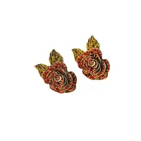 1 Pair Casual Simple Style Streetwear Flower Plating Alloy Ear Studs main image 6