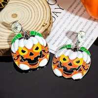 1 Pair Casual Simple Style Streetwear Geometric Pumpkin Enamel Alloy Drop Earrings sku image 20