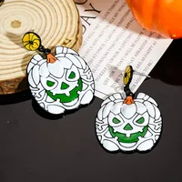 1 Pair Casual Simple Style Streetwear Geometric Pumpkin Enamel Alloy Drop Earrings sku image 21