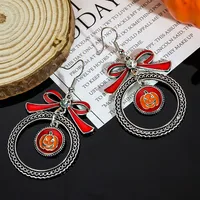 1 Pair Casual Simple Style Streetwear Geometric Pumpkin Enamel Alloy Drop Earrings sku image 22
