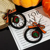 1 Pair Casual Simple Style Streetwear Geometric Pumpkin Enamel Alloy Drop Earrings sku image 23