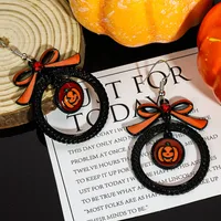 1 Pair Casual Simple Style Streetwear Geometric Pumpkin Enamel Alloy Drop Earrings sku image 24