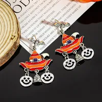 1 Pair Casual Simple Style Streetwear Geometric Pumpkin Enamel Alloy Drop Earrings sku image 26