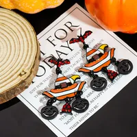 1 Pair Casual Simple Style Streetwear Geometric Pumpkin Enamel Alloy Drop Earrings sku image 27
