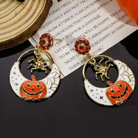 1 Pair Casual Simple Style Streetwear Geometric Pumpkin Enamel Alloy Drop Earrings sku image 28