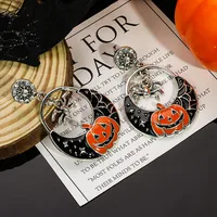 1 Pair Casual Simple Style Streetwear Geometric Pumpkin Enamel Alloy Drop Earrings sku image 29