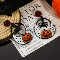 1 Pair Casual Simple Style Streetwear Geometric Pumpkin Enamel Alloy Drop Earrings sku image 30