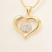 Copper 18K Gold Plated Heart Shape Zircon Pendant Necklace sku image 1
