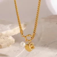 Wholesale Jewelry Simple Style Classic Style Letter Heart Shape 304 Stainless Steel Pendant Necklace main image 2