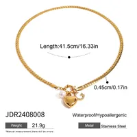Wholesale Jewelry Simple Style Classic Style Letter Heart Shape 304 Stainless Steel Pendant Necklace sku image 1