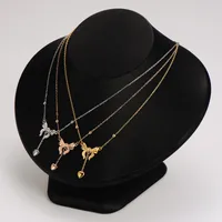 Wholesale Jewelry Queen Bridal Shiny Heart Shape Bow Knot 304 Stainless Steel Pendant Necklace main image 8