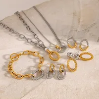 Wholesale Jewelry Simple Style Classic Style Geometric 304 Stainless Steel Jewelry Set main image 1