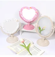 European-style Double-sided Makeup Mirror Handmade Shop Diy Love Princess Beauty Mirror Cream Glue Diy Girl Heart Dressing Mirror main image 1