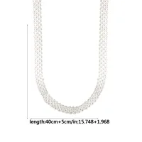 925 Sterling Silver Plating Geometric Long Necklace Necklace Choker main image 8