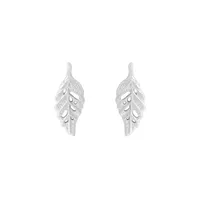 1 Pair Sterling Silver Leaf Ear Studs sku image 1