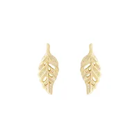 1 Pair Sterling Silver Leaf Ear Studs sku image 2