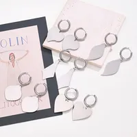 Best Seller In Europe And America 304 Stainless Steel Large Light Gold Geometric Figure Love Heart-Shaped Heart Shaped Fat Drop-Shaped Leaf-Shaped Symmetrical Quadrilateral Earrings Earrings main image 1