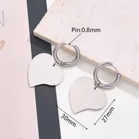 Best Seller In Europe And America 304 Stainless Steel Large Light Gold Geometric Figure Love Heart-Shaped Heart Shaped Fat Drop-Shaped Leaf-Shaped Symmetrical Quadrilateral Earrings Earrings main image 5