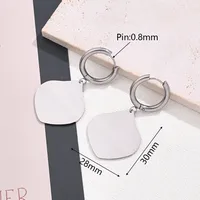Best Seller In Europe And America 304 Stainless Steel Large Light Gold Geometric Figure Love Heart-Shaped Heart Shaped Fat Drop-Shaped Leaf-Shaped Symmetrical Quadrilateral Earrings Earrings main image 2