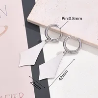 Best Seller In Europe And America 304 Stainless Steel Large Light Gold Geometric Figure Love Heart-Shaped Heart Shaped Fat Drop-Shaped Leaf-Shaped Symmetrical Quadrilateral Earrings Earrings main image 3