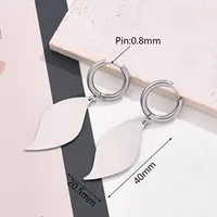 Best Seller In Europe And America 304 Stainless Steel Large Light Gold Geometric Figure Love Heart-Shaped Heart Shaped Fat Drop-Shaped Leaf-Shaped Symmetrical Quadrilateral Earrings Earrings main image 4