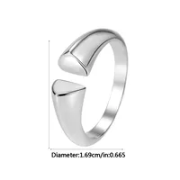 925 Sterling Silver No Inlaid Geometric Wide Band Rings Open Rings Rings main image 6