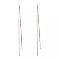 1 Pair Simple Style Geometric Plating Copper Rhinestones Drop Earrings main image 5