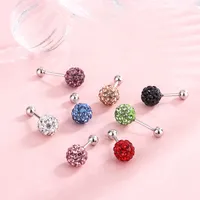1 Pair 925 Sterling Silver Rhinestones Geometric Ear Studs main image 1