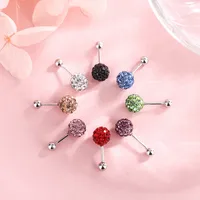 1 Pair 925 Sterling Silver Rhinestones Geometric Ear Studs main image 3