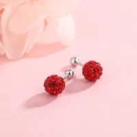 1 Pair 925 Sterling Silver Rhinestones Geometric Ear Studs sku image 2