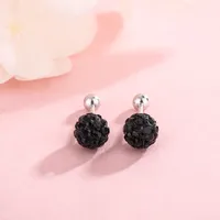 1 Pair 925 Sterling Silver Rhinestones Geometric Ear Studs sku image 5