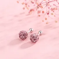 1 Pair 925 Sterling Silver Rhinestones Geometric Ear Studs sku image 6