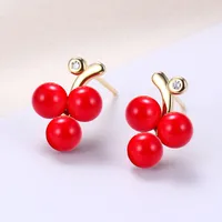 1 Pair Sterling Silver  Fruit Ear Studs main image 2