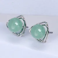 1 Pair Sterling Silver  Geometric Ear Studs sku image 1