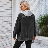 Women's Streetwear Color Block Single Breasted Denim Jacket main image 3