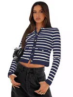Women's Casual Simple Style Stripe Stripe Single Breasted Blouse sku image 2