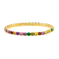 Shiny Geometric 304 Stainless Steel Zircon Tennis Bracelet In Bulk main image 2